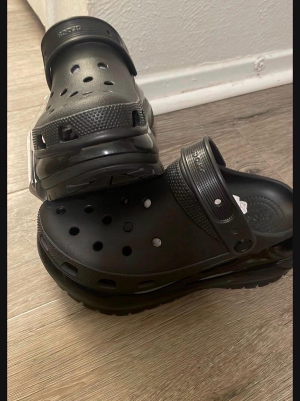 CROCS Black Platform Clog W /8 & M/6 - Picture 2 of 6